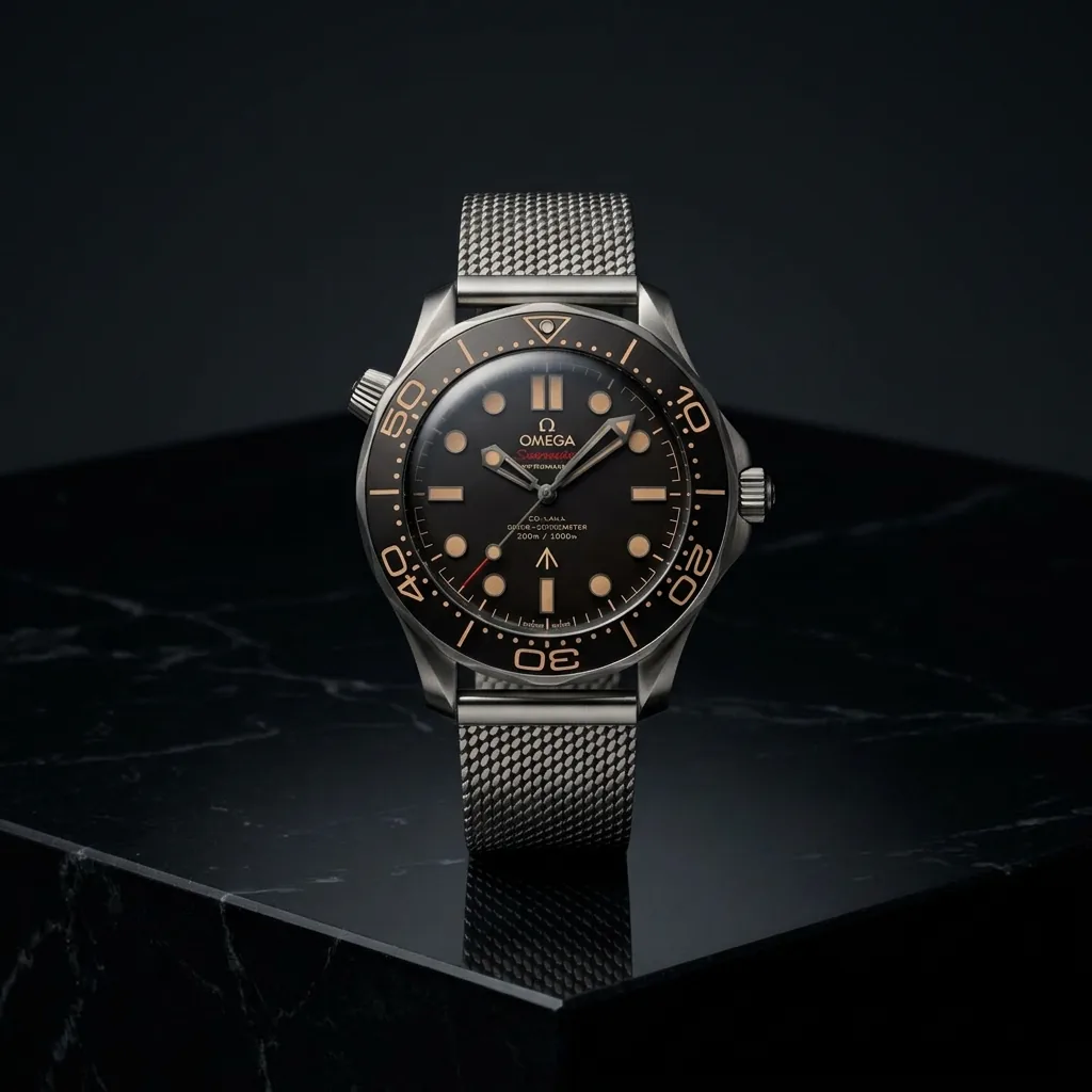 Seamaster Mesh Diver watch, titanium-tone steel case